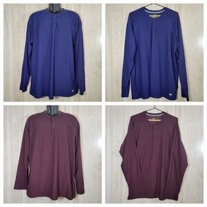 NordicTrack Men’s Long Sleeve Shirts - Blue & Purple, set of 2